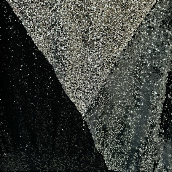 NWT EXPRESS Sequin Mini Dress Dolman Sleeves Strong Shoulder Colorblock Women’s - Picture 6 of 11